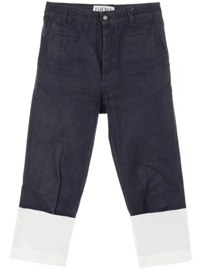 Pre-owned Loewe 2000s Colour-block Jeans In Blue