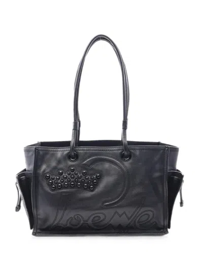 Loewe 2000s Crown Logo Tote Bag In Black