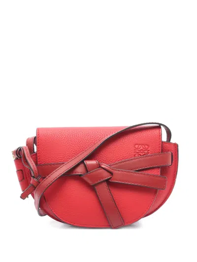 Pre-owned Loewe 2000s Gate Knot-detail Mini Bag In Red