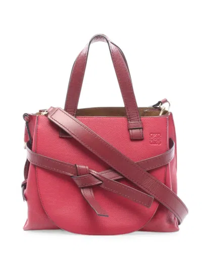 Pre-owned Loewe 2000s Gate Top Handle Tote Bag In Red