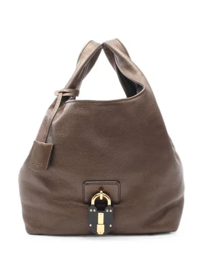 Pre-owned Loewe 2000s Gm Calier Tote Bag In Brown