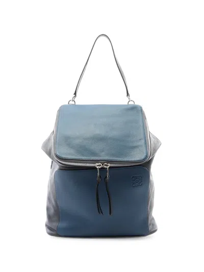 Pre-owned Loewe 2000s Goya Leather Backpack In Grey