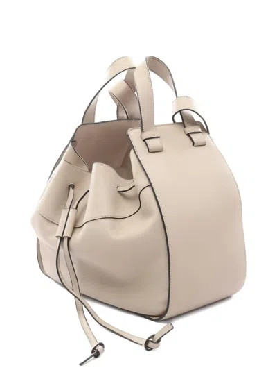 Pre-owned Loewe 2000s Hammock Drawstring Leather Tote Bag In Neutral