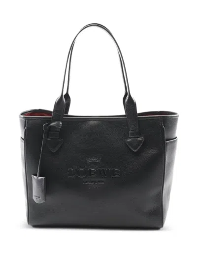 Pre-owned Loewe 2000s Heritage Tote Bag In Black