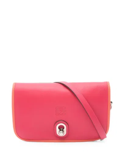 Pre-owned Loewe 2000s Ines Leather Cross Body Bag In Pink