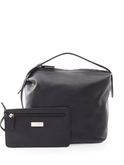 Loewe 2000s Leather Handbag In Black