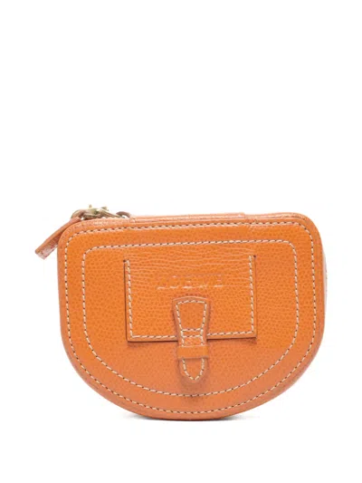 Pre-owned Loewe 2000s Leather Pouch Jewelry Case In Orange