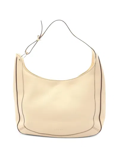 Pre-owned Loewe 2000s Leather Shoulder Bag In Neutral