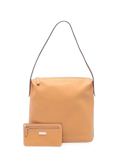 Pre-owned Loewe 2000s Leather Shoulder Bag In Neutrals