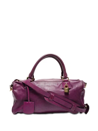 Pre-owned Loewe 2000s Leather Tote Bag In Purple