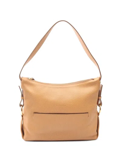 Pre-owned Loewe 2000s Logo-embossed Shoulder Bag In Neutral