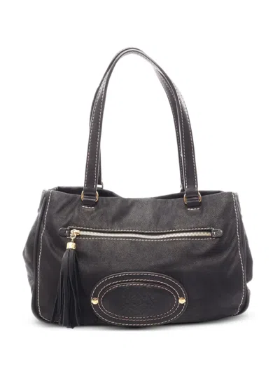 Loewe 2000s Madrid Anagram Shoulder Bag In Gray