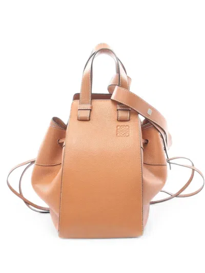 Pre-owned Loewe 2000s Medium Hammock Bucket Bag In Neutral
