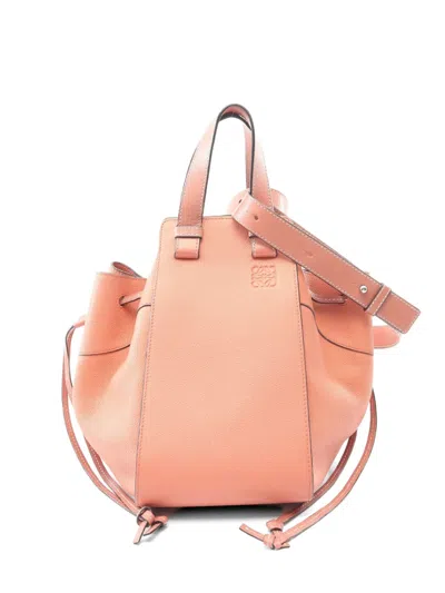 Pre-owned Loewe 2000s Medium Hammock Drawstring Tote Bag In Orange