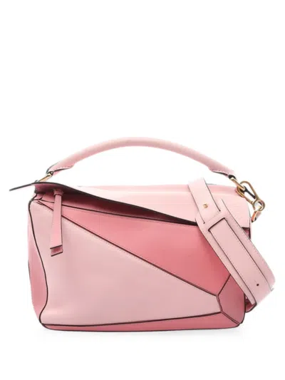 Pre-owned Loewe 2000s Medium Puzzle Two-way Handbag In Pink