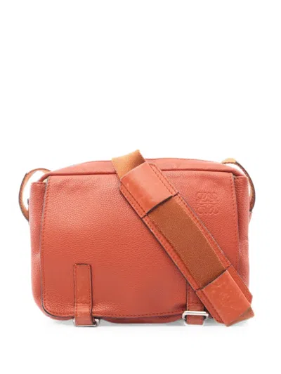 Pre-owned Loewe 2000s Military Messenger Shoulder Bag In Orange