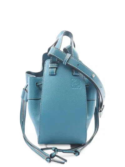 Pre-owned Loewe 2000s Mini Hammock Drawstring 2way Tote Bag In ブルー