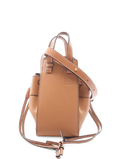 Pre-owned Loewe 2000s Mini Hammock Leather Tote Bag In Brown