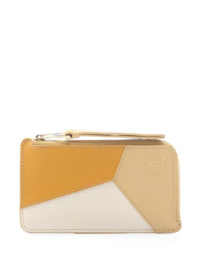 Pre-owned Loewe 2000s Puzzle Card Holder Coin Case In Yellow