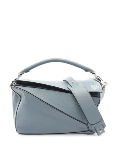 Pre-owned Loewe 2000s Puzzle Medium Tote Bag In ブルー