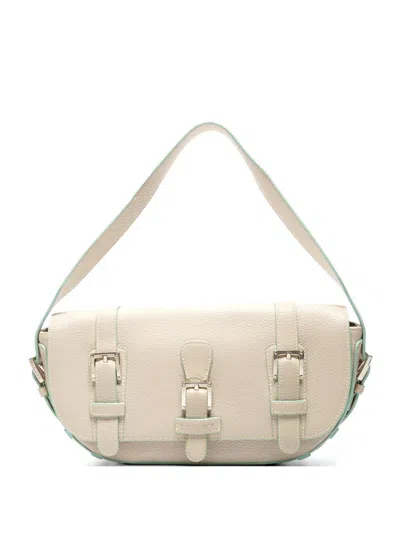 Pre-owned Loewe 2000s Senda Leather Shoulder Bag In Neutral