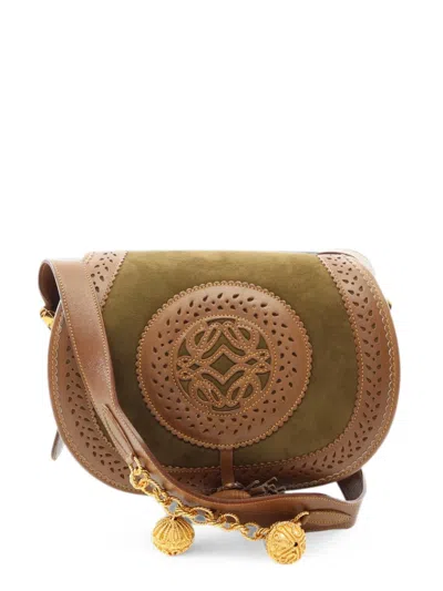 Pre-owned Loewe 2000s Seville Anagram Shoulder Bag In Green