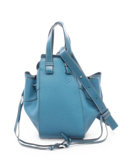 Pre-owned Loewe 2000s Small Hammock Drawstring Tote Bag In Blue