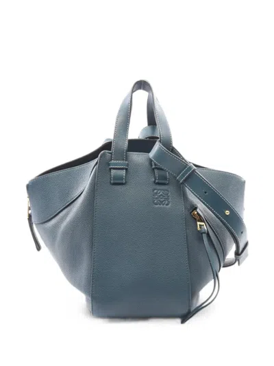 Pre-owned Loewe 2000s Small Hammock Leather Tote Bag In Blue