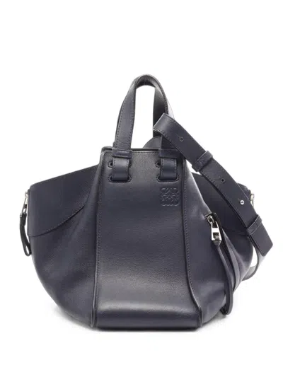 Pre-owned Loewe 2000s Small Hammock Leather Tote Bag In Blue