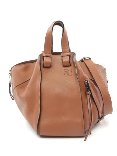 Pre-owned Loewe 2000s Small Hammock Two-way Handbag In Brown