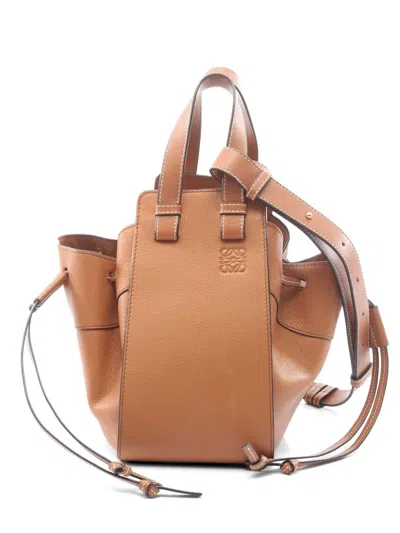 Pre-owned Loewe 2000s Small Hammock Two-way Handbag In Neutral