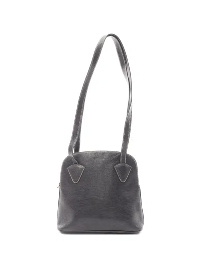 Pre-owned Loewe 2000s Textured Leather Crossbody Bag In Black