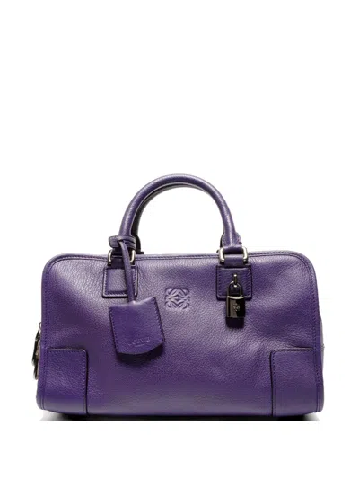 Pre-owned Loewe 2000s Top Handle Leather Handbag In Purple