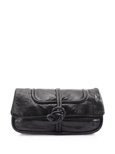 Pre-owned Loewe 2000s Twisted Knot Clutch Bag In Black