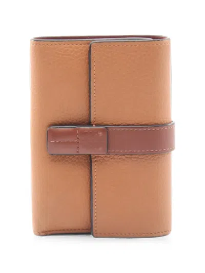 Pre-owned Loewe 2000s Vertical Trifold Wallet In Brown