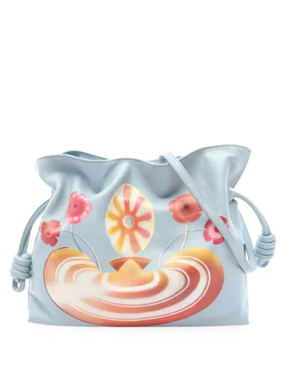 Pre-owned Loewe 2000s X Maruja Mallo Flamenco Shoulder Bag In Blue