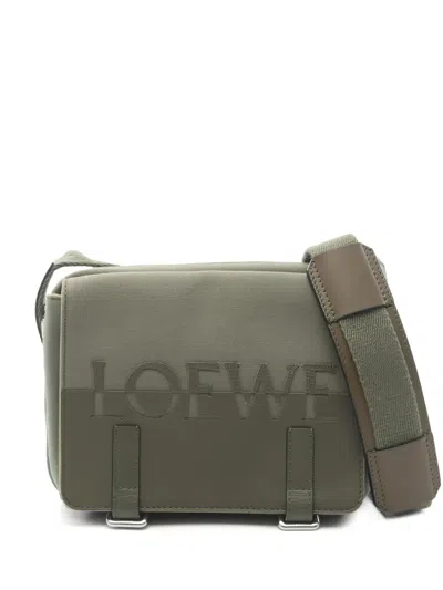 Pre-owned Loewe 2000s Xs Military Leather Messenger Bag In Green