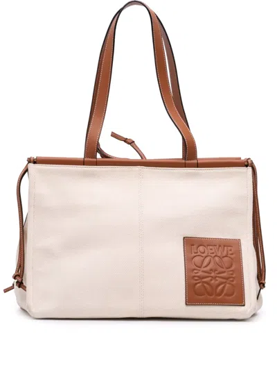 Pre-owned Loewe 2002-2003 Large Canvas Cushion Tote Bag In Brown