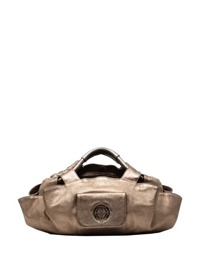 Pre-owned Loewe 2002 Metallic Nappa Anagram Aire Hobo Bag In Brown