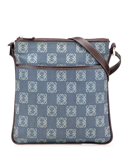 Pre-owned Loewe 2003 Anagram Denim Crossbody Bag