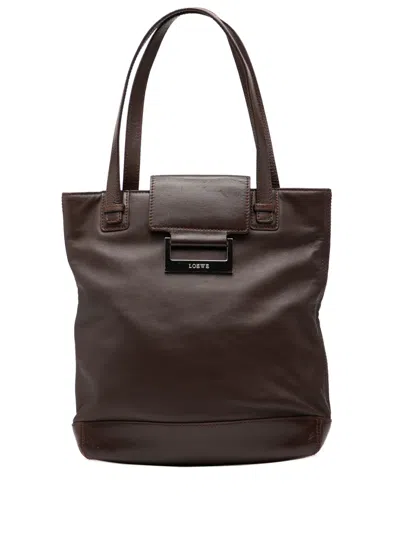 Pre-owned Loewe 2003 Leather Tote Bag In Brown
