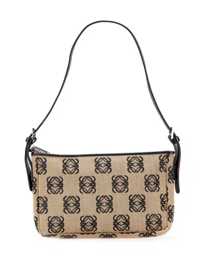 Pre-owned Loewe 2003 Mini Anagram Canvas Pochette Shoulder Bag