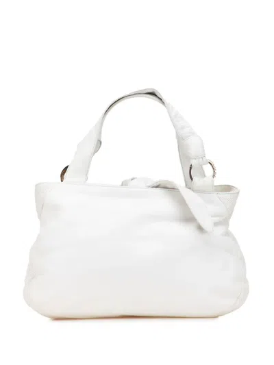 Pre-owned Loewe 2004 Leather Handbag In White