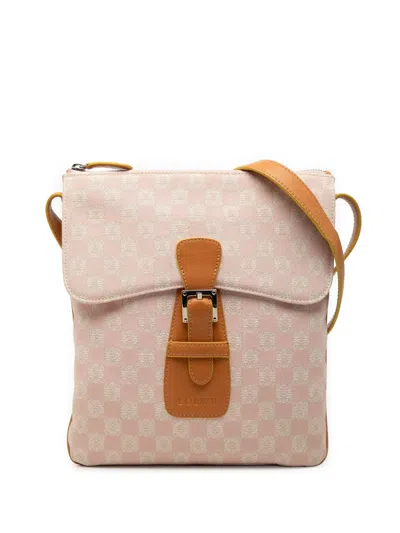 Pre-owned Loewe 2004-2007 Anagram Canvas Crossbody Bag In Pink