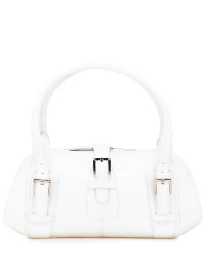 Pre-owned Loewe 2005 Leather Senda Handbag In White