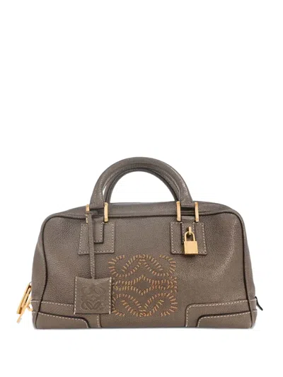 Pre-owned Loewe 2006 28 Amazona Leather Tote Bag In Gray