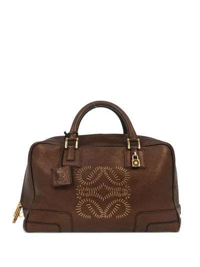 Pre-owned Loewe 2006 36 Amazona Leather Tote Bag In Brown