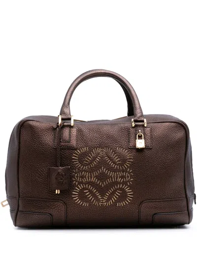 Pre-owned Loewe 2006 Leather Amazona 36 Handbag In Brown