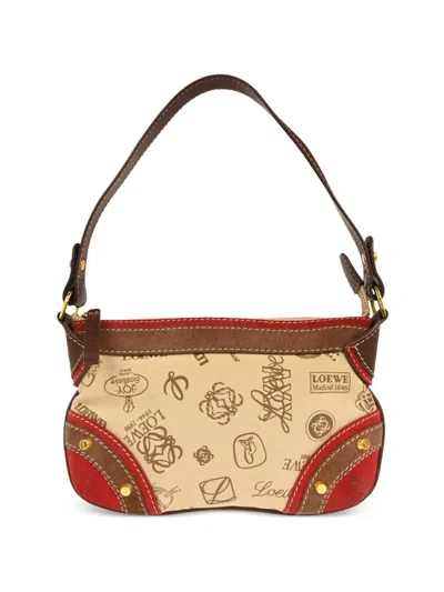 Pre-owned Loewe 2006 Logo Canvas Handbag In Neutral