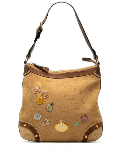 Pre-owned Loewe 2006 Suede Fiel A La Piel Shoulder Bag In Brown